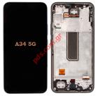   Samsung A34 5G Galaxy A346B 2023 Black Graphite Grey LCD Display W/frame Touch screen Digitizer ORIGINAL BOX