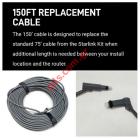   Starlink Rectangular Satellite V2 150 Ft Replacement Cable, Grey, Router Box