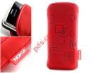 Original carrying case pouch Nokia 6300 in red color Bulk